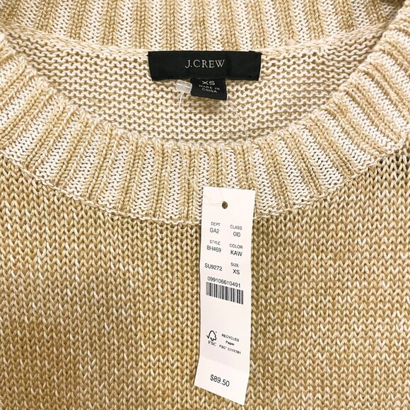 New J.Crew Cotton Linen Beach Sweater Gold Beige XS $90 - Picture 6 of 8